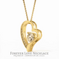 Forever Love Heart Pendant Necklace with "Happy Valentine's Day Message"