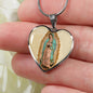 Our Lady of Guadalupe (Virgen de Guadalupe) Heart Pendant Luxury Necklace