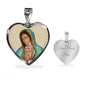 Our Lady of Guadalupe (Virgen de Guadalupe) Heart Pendant Luxury Necklace