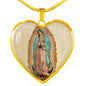 Our Lady of Guadalupe (Virgen de Guadalupe) Heart Pendant Luxury Necklace