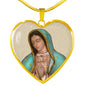Our Lady of Guadalupe (Virgen de Guadalupe) Heart Pendant Luxury Necklace