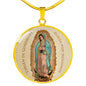 Our Lady of Guadalupe (Virgen de Guadalupe) Circle Pendant Luxury Necklace