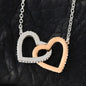 Interlocking Hearts Necklace with "Happy Valentine's Day Message"