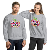 Day of the Dead (Dia de Muertos) Sugar Skull Halloween Pumpkin Unisex Sweatshirt