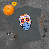 Day of the Dead (Dia Muertos) Sugar Skull with Face Mask Halloween 2020 Short-Sleeve Unisex T-Shirt