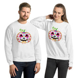 Day of the Dead (Dia de Muertos) Sugar Skull Halloween Pumpkin Unisex Sweatshirt