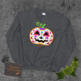 Day of the Dead (Dia de Muertos) Sugar Skull Halloween Pumpkin Unisex Sweatshirt