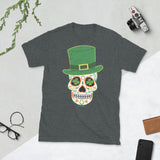 Green Sugar Skull St Patricks Day Short-Sleeve Unisex T-Shirt