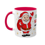 AMLO Santa Claus Feliz Navidad Colorful Mug White and Red, 11oz