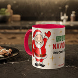 AMLO Santa Claus Feliz Navidad Colorful Mug White and Red, 11oz