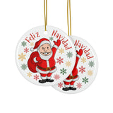 Funny AMLO Santa Claus Christmas Ceramic Ornament