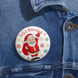 Funny AMLO Santa Claus Christmas Pin Button