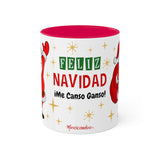 AMLO Santa Claus Feliz Navidad Colorful Mug White and Red, 11oz