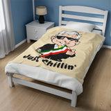 Cool AMLO with Sunglasses Lightweight Velveteen Plush Blanket