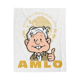 AMLO y Escudo Nacional Mexicano Velveteen Plush Blanket