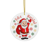 Funny AMLO Santa Claus Christmas Ceramic Ornament