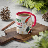 AMLO with Santa Claus Hat Feliz Navidad Colorful Mug White and Red, 11oz