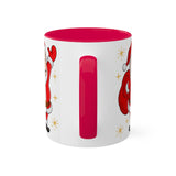 AMLO Santa Claus Feliz Navidad Colorful Mug White and Red, 11oz