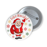 Funny AMLO Santa Claus Christmas Pin Button