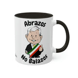 AMLO Coffee Mug Abrazos No Balazos Colorful Mugs, 11oz