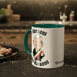 AMLO Coffee Mug Abrazos No Balazos Colorful Mugs, 11oz