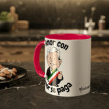 AMLO Coffee Mug Amor Con Amor Se Paga Colorful Mugs, 11oz