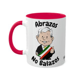 AMLO Coffee Mug Abrazos No Balazos Colorful Mugs, 11oz