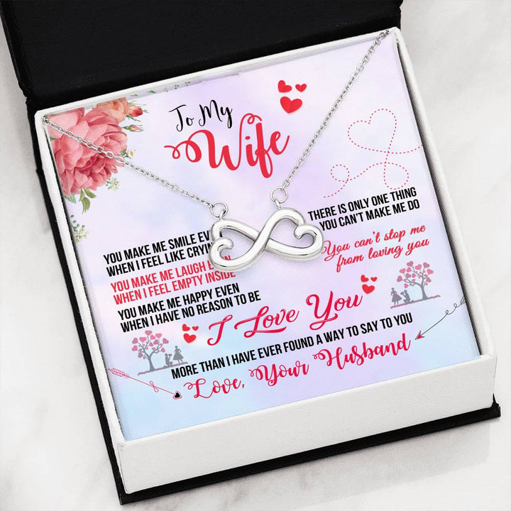 Infinity Heart Necklace "To My Wife Message Card"
