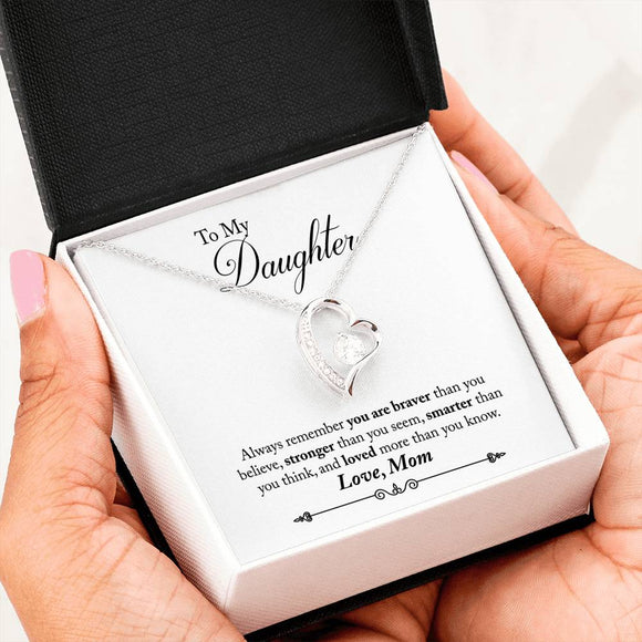 To My Daughter from Mom Forever Love Heart Necklace
