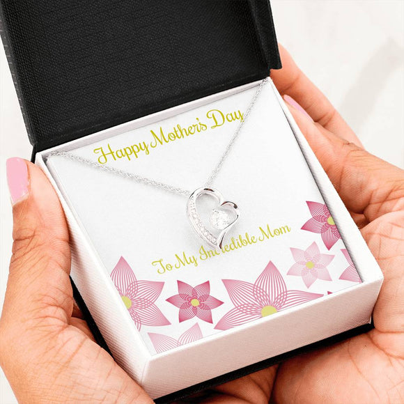 Forever Love Heart Pendant Necklace for Mom (Mother's Day)