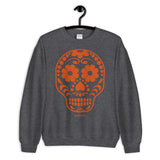 Calavera (Sugar Skull) Orange Unisex Sweatshirt