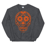 Calavera (Sugar Skull) Orange Unisex Sweatshirt