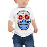 Day of the Dead (Dia Muertos) Sugar Skull with Face Mask Halloween 2020 Baby Jersey Short Sleeve Tee