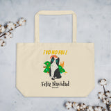 Funny Naughty Cat Christmas Navidad Large organic tote bag