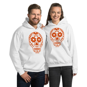 Calavera (Sugar Skull) Orange Hooded Sweatshirt