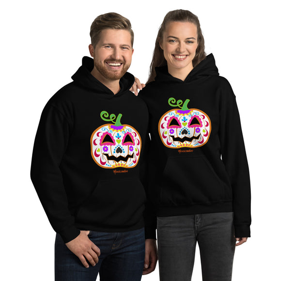 Day of the Dead (Dia de Muertos) Sugar Skull Halloween Pumpkin Unisex Hoodie