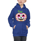 Day of the Dead (Dia de Muertos) Sugar Skull Halloween Pumpkin Kids Hoodie