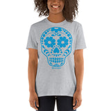 Calavera (Sugar Skull) blue Short-Sleeve Unisex T-Shirt