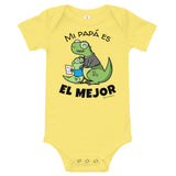Mi Papa es el Mejor! Dinosaur Baby Bodysuit (Onesie) 100% Cotton