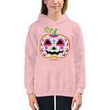 Day of the Dead (Dia de Muertos) Sugar Skull Halloween Pumpkin Kids Hoodie