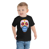 Day of the Dead (Dia Muertos) Sugar Skull with Face Mask Halloween 2020 Toddler Short Sleeve Tee