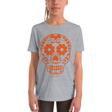 Calavera (Sugar Skull) Orange Youth Short Sleeve T-Shirt
