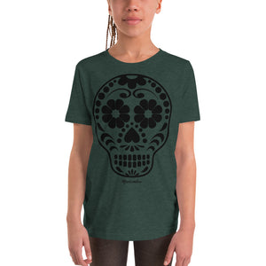 Calavera (Sugar Skull) Black Youth Short Sleeve T-Shirt