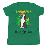 Funny Naughty Cat Christmas Navidad Youth Short Sleeve T-Shirt