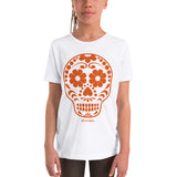 Calavera (Sugar Skull) Orange Youth Short Sleeve T-Shirt