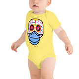 Day of the Dead (Dia Muertos) Sugar Skull with Face Mask Halloween 2020 Bodysuit (Onesie) 100% Cotton