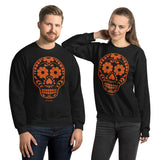 Calavera (Sugar Skull) Orange Unisex Sweatshirt