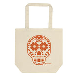 Calavera (Sugar Skull) Orange Eco-Friendly Organic Cotton Tote Bag