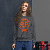 Calavera (Sugar Skull) Orange Unisex Sweatshirt