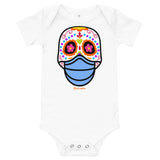 Day of the Dead (Dia Muertos) Sugar Skull with Face Mask Halloween 2020 Bodysuit (Onesie) 100% Cotton